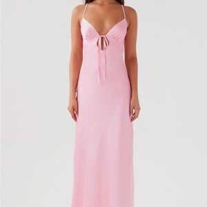 Peppermayo Flora Satin Maxi Dress - Candy